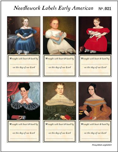 (image for) Cross Stitch Gift Tags Needlework Labels Early American No.21
